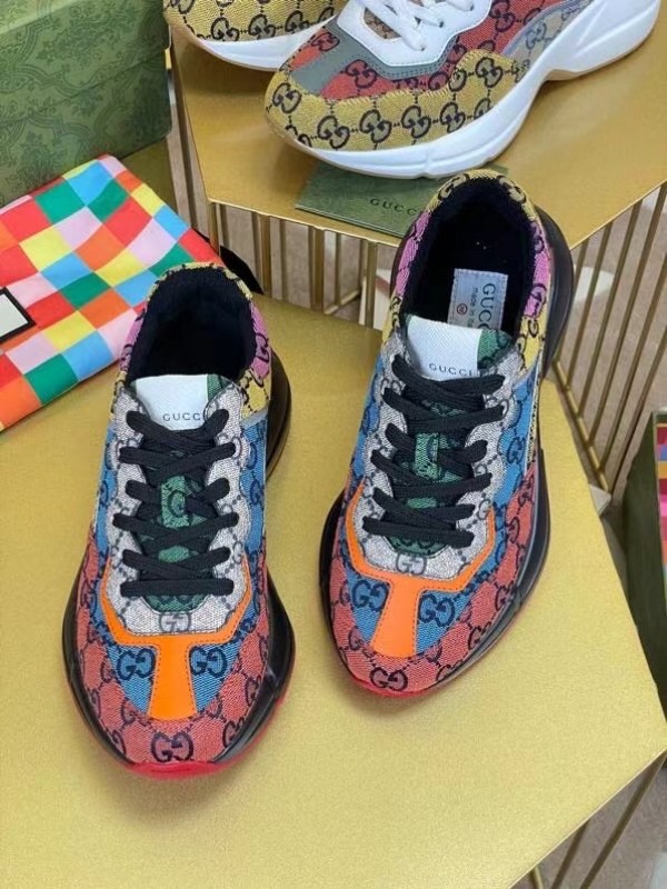 Women's Rhyton GG Multicolor Sneakers - Image 8