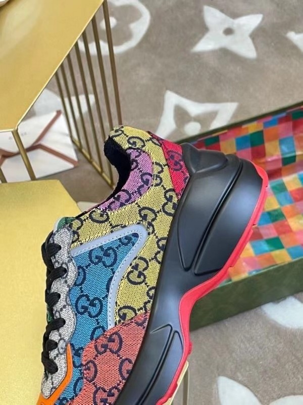 Women's Rhyton GG Multicolor Sneakers - Image 7