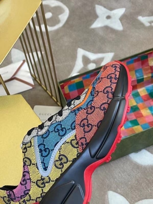 Women's Rhyton GG Multicolor Sneakers - Image 6