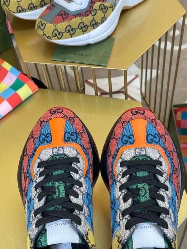 Women's Rhyton GG Multicolor Sneakers - Image 5