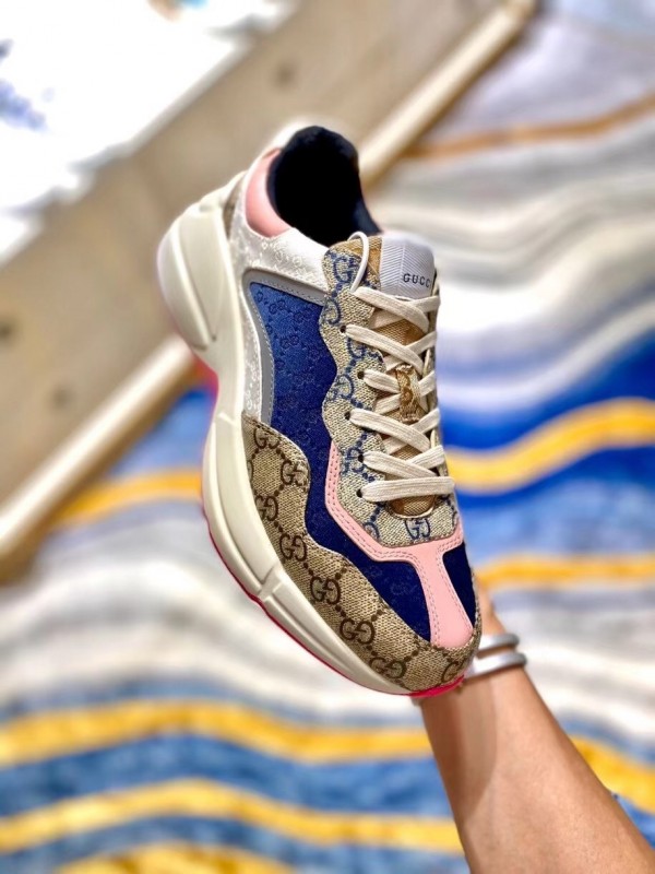 Women's Rhyton Beige/Blue GG Canvas - Image 2