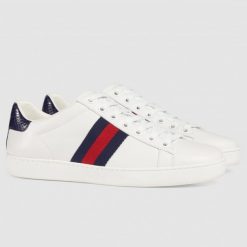 Women White Leather Ace Low-top